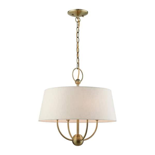 AVIANCE LIGHTING Bellcrest 4-Light Antique Brass Pendant Chandelier