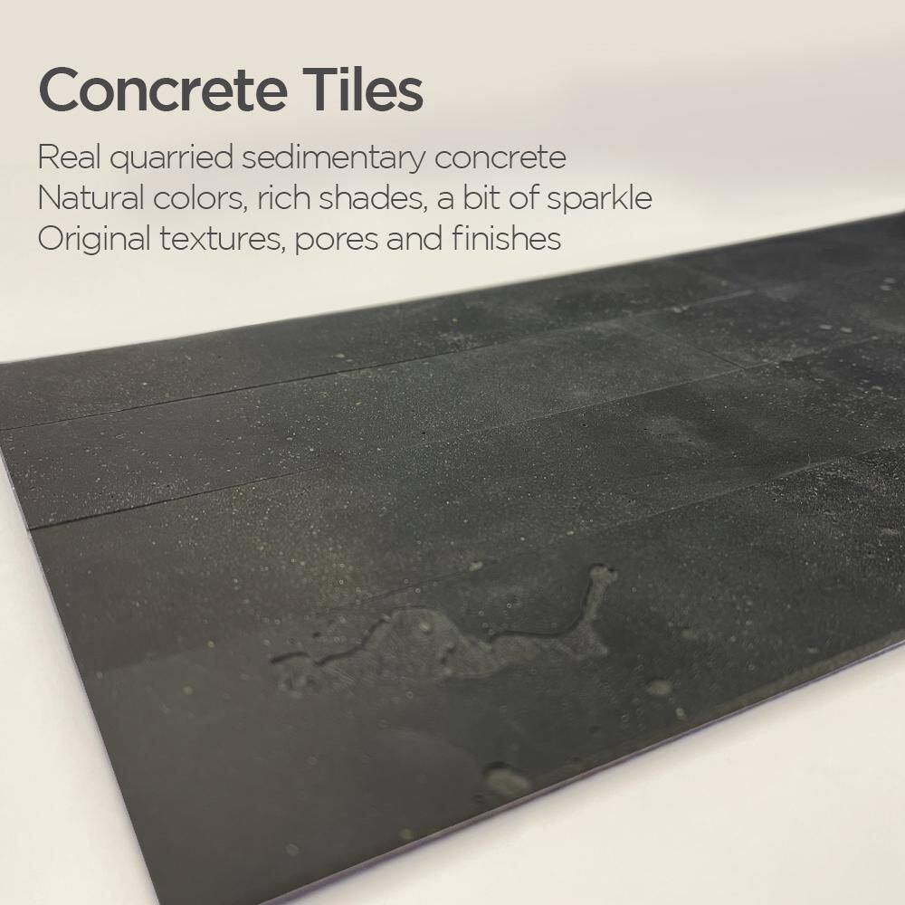 African Night Black Slate Peel-and-Stick Kitchen and Bathroom Tiles