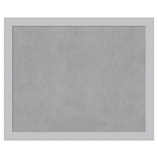Amanti Art Shiplap White 44 in. x 36 in Framed Magnetic Board