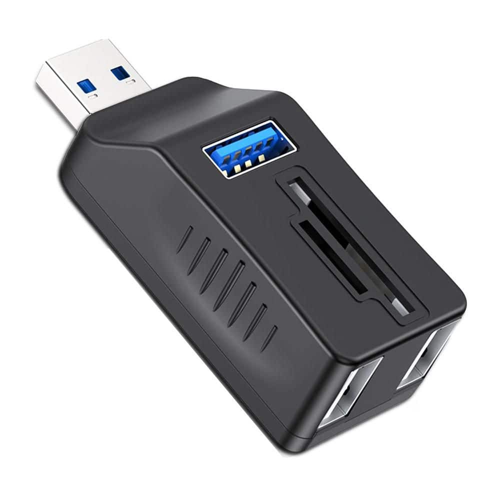 5-in-1 USB Hub with SD/TF Card Reader 5Gbps USB 3.0 Extender for Laptop, PC