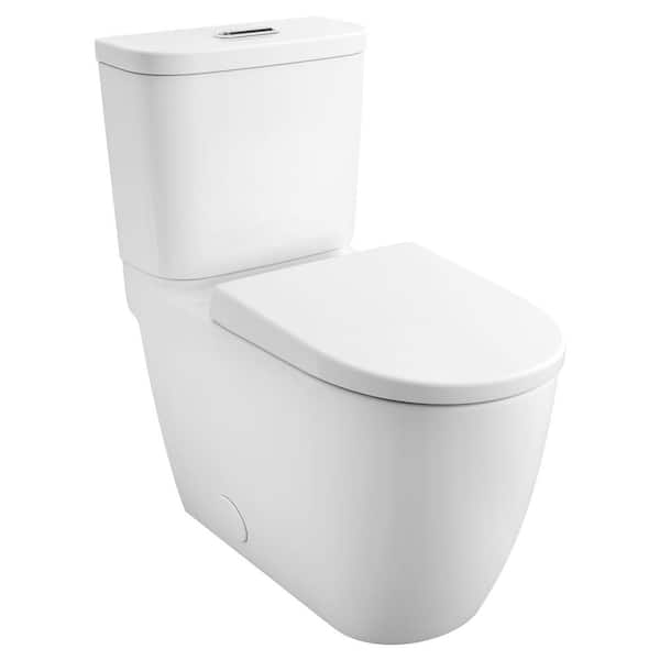 GROHE Essence 2-piece 1.28/1.0 GPF Dual Flush Elongated Toilet in Alpine Seat Included 39674000 - The Home Depot