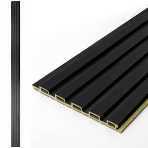 0.31 in. x 0.5 ft. x 8 ft. Black Slat PVC Decorative Wall Paneling for Interior Wall Decor, TV Background (8-Pack)