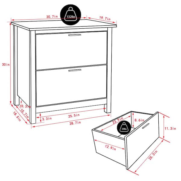 Home Decorators Collection Royce Polar Off-White 2-Drawer File Cabinet  SK19051Dr1-PW - The Home Depot