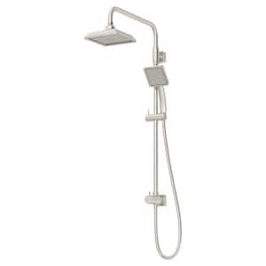 Duro 1-Spray Dual Showerhead and Handheld Showerhead in Satin Nickel (Valve Not Included)