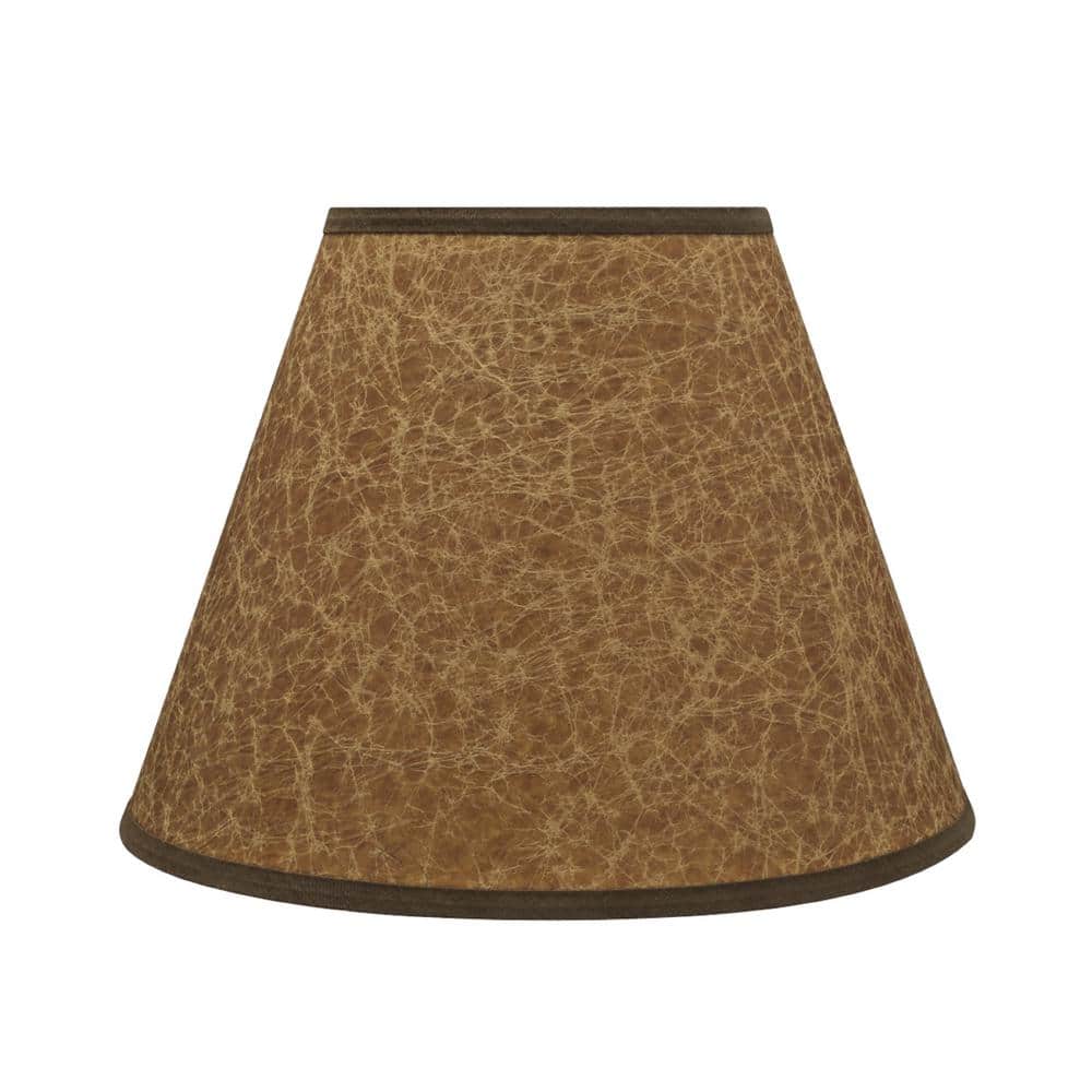 Dark Brown Butter Paper Empire Lamp Shade with Trim