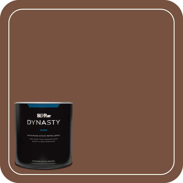 BEHR DYNASTY 1 qt. #240F-7 Root Beer Satin Enamel Interior Stain-Blocking Paint & Primer