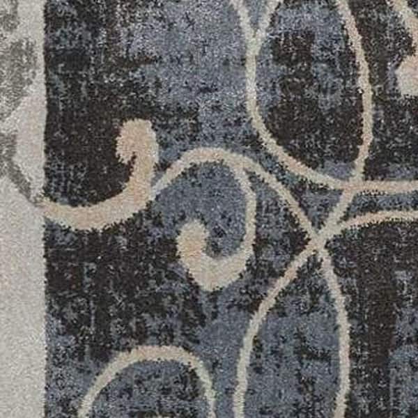 5 ft. x 7 ft. Tan Black and Ivory Floral Vines Non Skid Area Rug