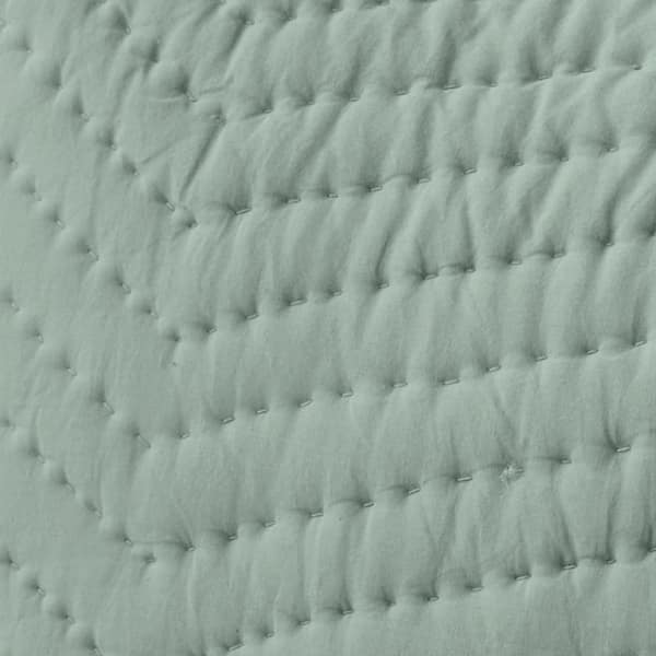 Company Cotton Voile Quilted Jade 36 in. X 12 in. Throw Pillow Cover