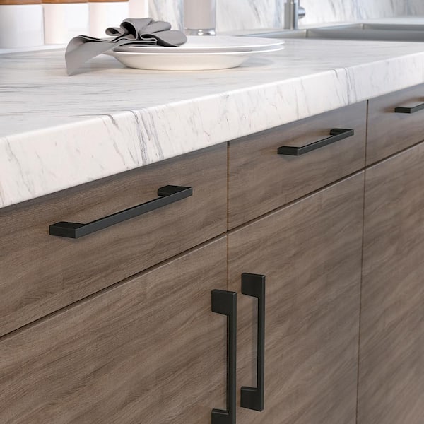 Armadale Collection 6-5/16 in. (160 mm) Modern Matte Black Rectangular Cabinet Bar Pull