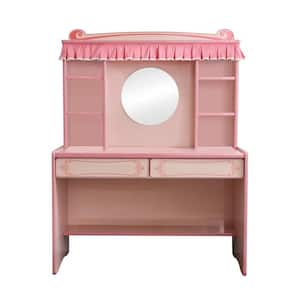 Mikelsen Pink Desk With Hutch