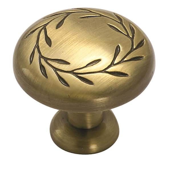 Amerock Nature's Splendor 1-5/16 in (33 mm) Diameter Elegant Brass Round Cabinet Knob
