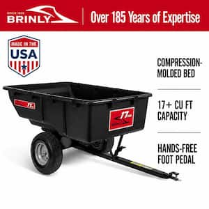 850 lb. 17 cu. ft. Tow-Behind Poly Utility Cart with Durable Compression Molded Bed for Lawn Tractors & Zero-Turn Mowers