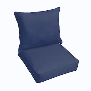 23 x 25 Deep Seating Outdoor Pillow and Cushion Set in Solid Marine