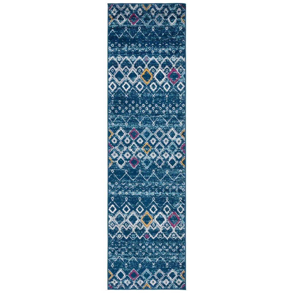 Amsterdam 2 ft. x 14 ft.Navy/Turquoise Geometric Runner Rug price history on PriceWatchPro