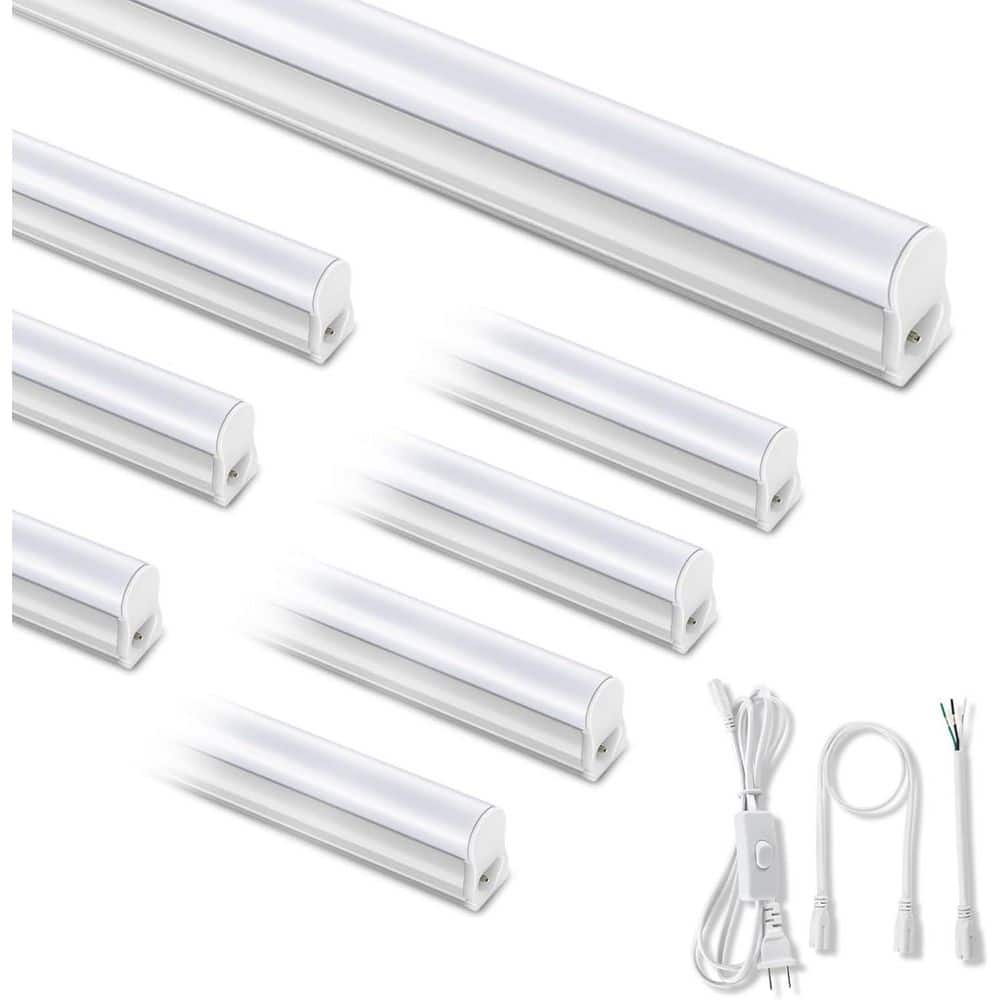 4 ft. T5 20W White 6500K LED Shop Light, 2300 LM Linkable LED Integrated Fixture, Corded with ON/Off Switch, 8 Pcs price history on PriceWatchPro