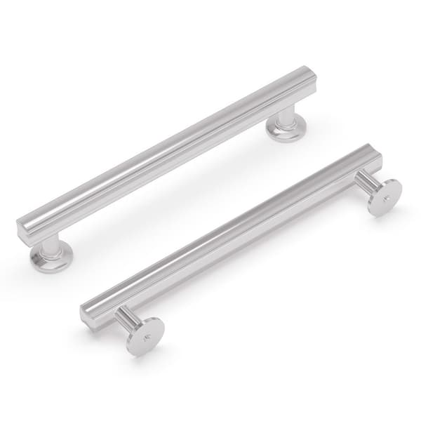 HICKORY HARDWARE Woodward Collection Pull 6-5/16 in. (160 mm) Center to Center Chrome Finish Modern Zinc Bar Pull (1-Pack)