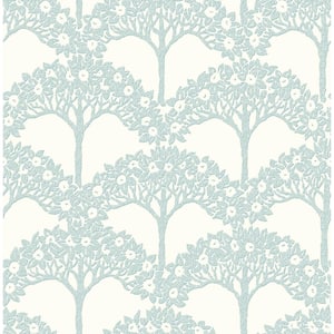 Dawson Turquoise Magnolia Tree Wallpaper