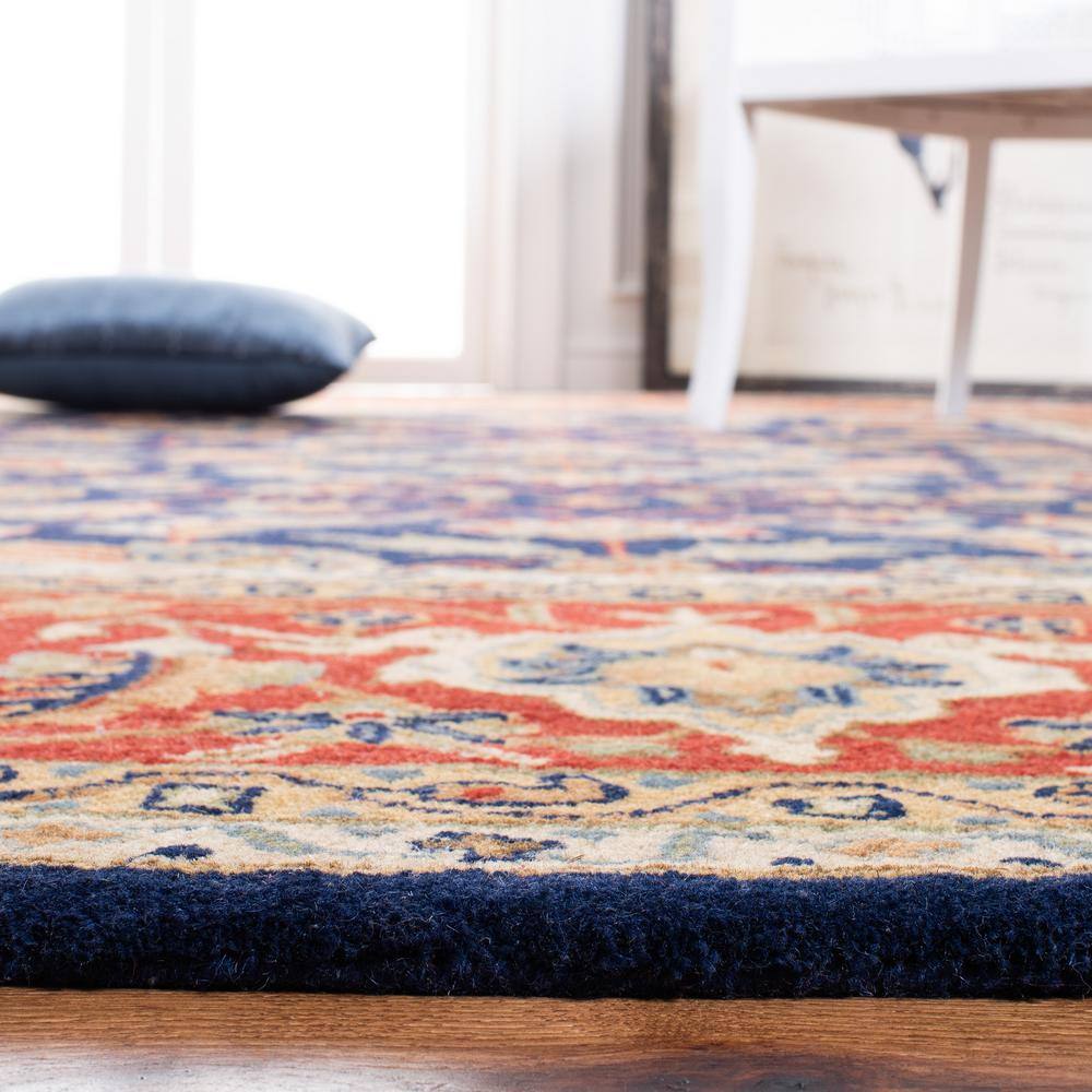 Handmade Black and Rust Wool Tufted 8' x 10' Rug