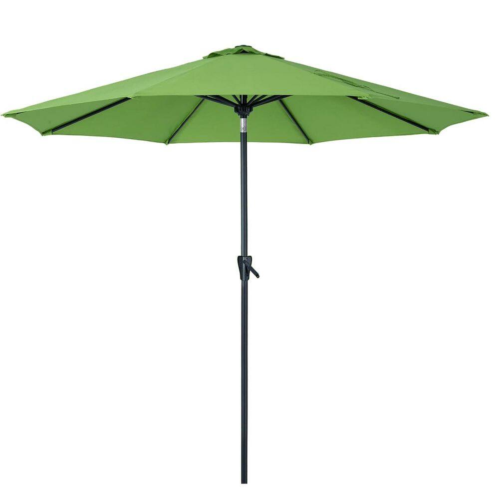 9 ft. Aluminum Market Tilt Patio Umbrella in Green with Push Button Tilt