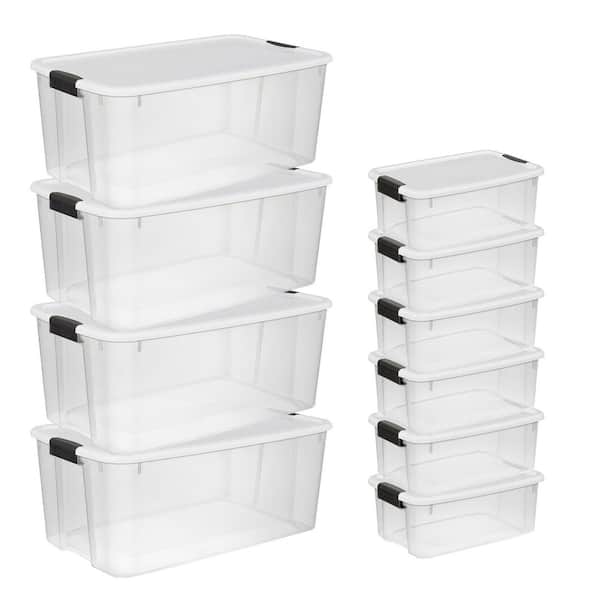 Sterilite 116-Qt Latching Storage Box 4-Pack & 18-Qt Latching Storage Box 6-Pack