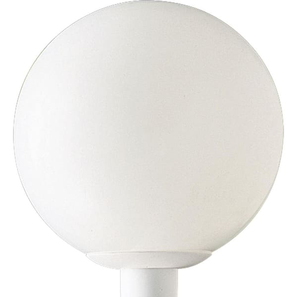 Progress Lighting Acrylic Globe 1-Light White Shatter-Resistant Acrylic Shade Modern Outdoor Post Lantern Light