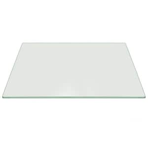 16 in. x 24 in. Clear Rectangle Glass Table Top 3/8 in. Thick Pencil Polish Tempered Touch Corners