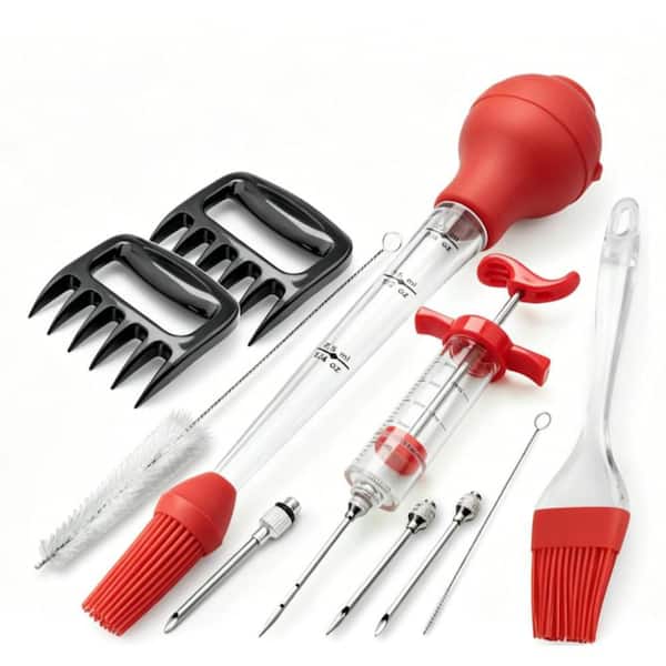 Turkey Baster and Meat Injector Syringe Kit for Cooking Thanksgiving and Christmas Turkey and Meat Injecting Marinades