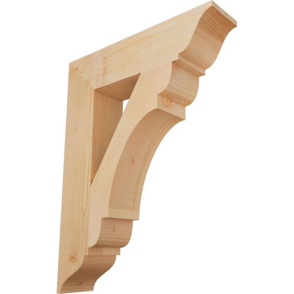 Ekena Millwork 5.5 in. x 34 in. x 26 in. Douglas Fir Olympic Traditional Smooth Bracket