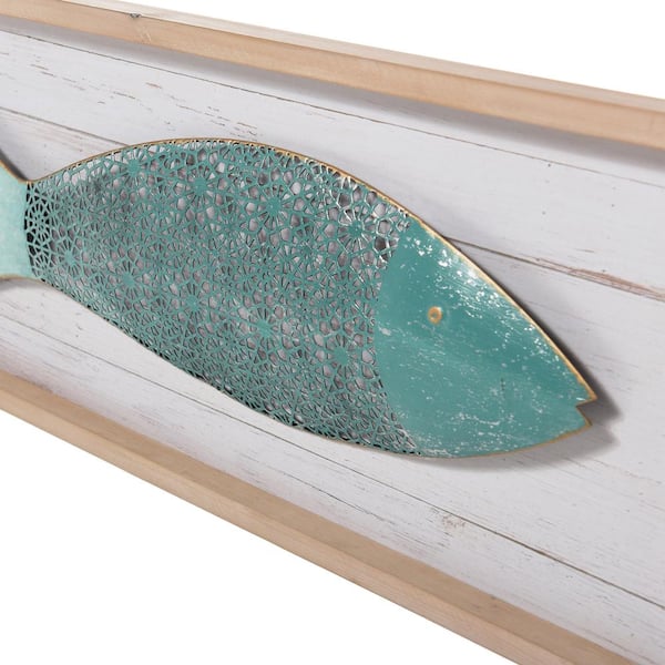 School of Three Fish Fir Wood Decorative Sign