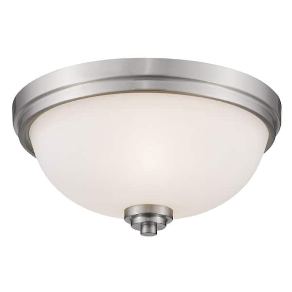 Unbranded Ashton 15 in. 3-Light Brushed Nickel Flush Mount
