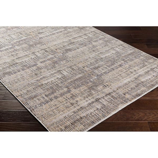 Aida Beige Modern Striped 2 ft. 7 in. x 9 ft. Area Rug