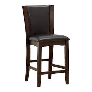 Hirro Brown Cherry and Black Faux Leather Counter Height Side Chair (Set of 2)