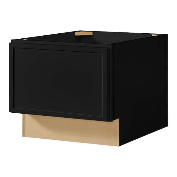 Leyton 18 in. W x 24 in. D x 16.5 in. H Ready To Assemble Plywood Slim Shaker Bench Base Kitchen Cabinet in Raven Black