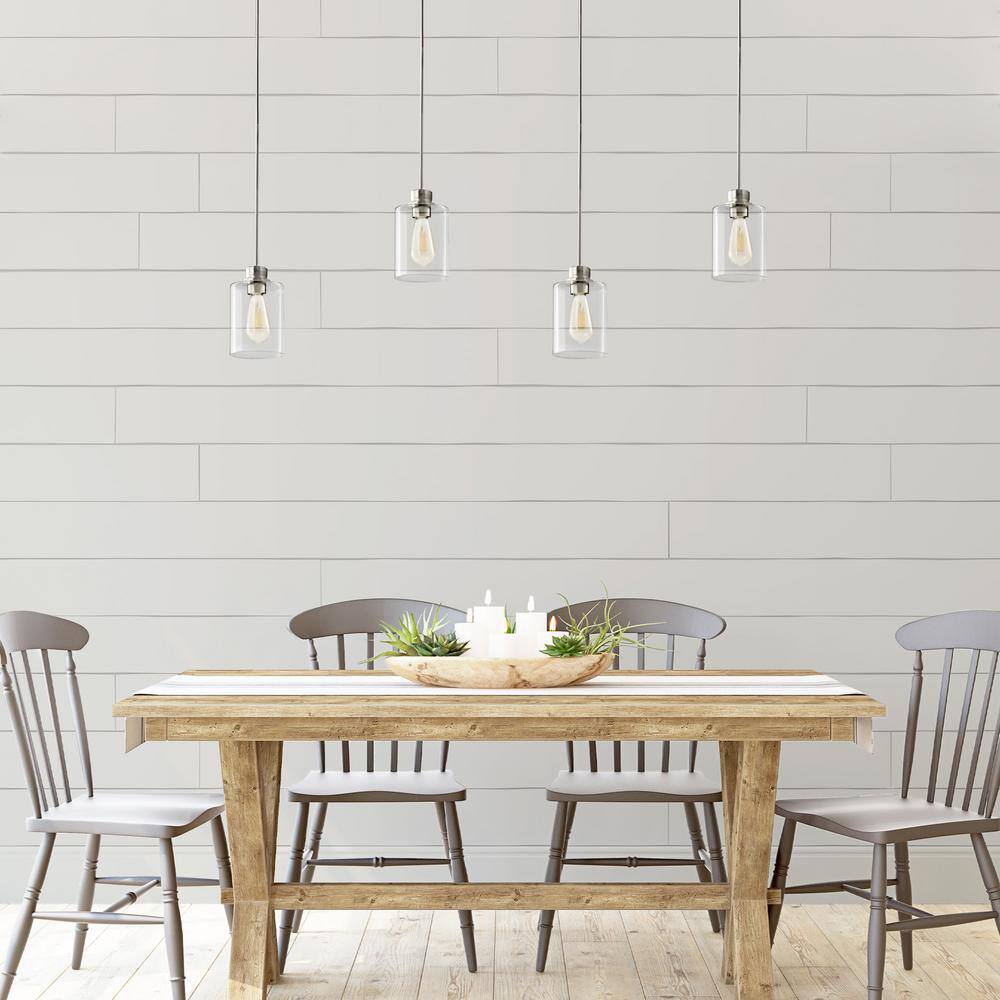 Satin Nickel Glass LED Mini Pendant Light
