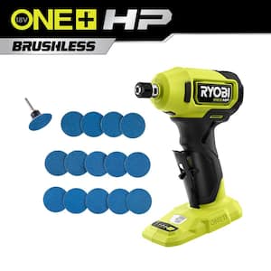 ONE+ HP 18V Brushless Cordless Compact 1/4 in. Right Angle Die Grinder (Tool Only) w/ 2 in Surface Conditioning Disc Set