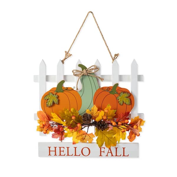 Glitzhome 7.75 in. H Fall Wooden Pumpkin Patch Pumpkins