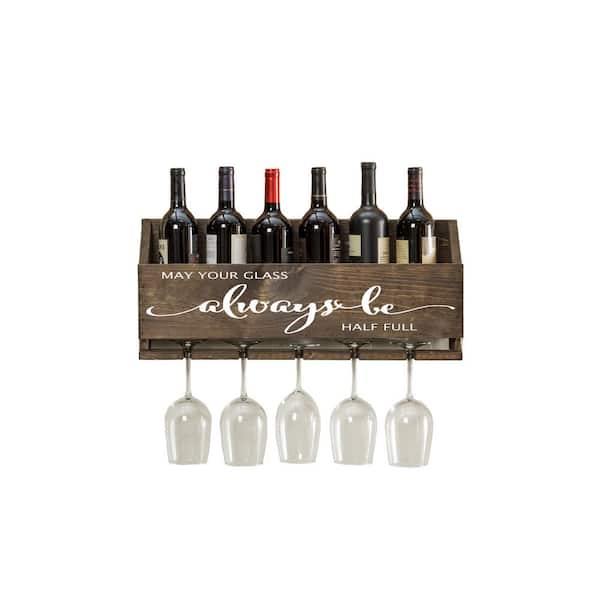 Del Hutson Designs Le Luxe "Always Be" Wine Rack, Dark Walnut