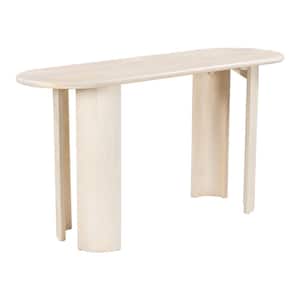Risan 57.9 in. L Natural 29.9 in. H Oval Shape Mango Wood Console Table