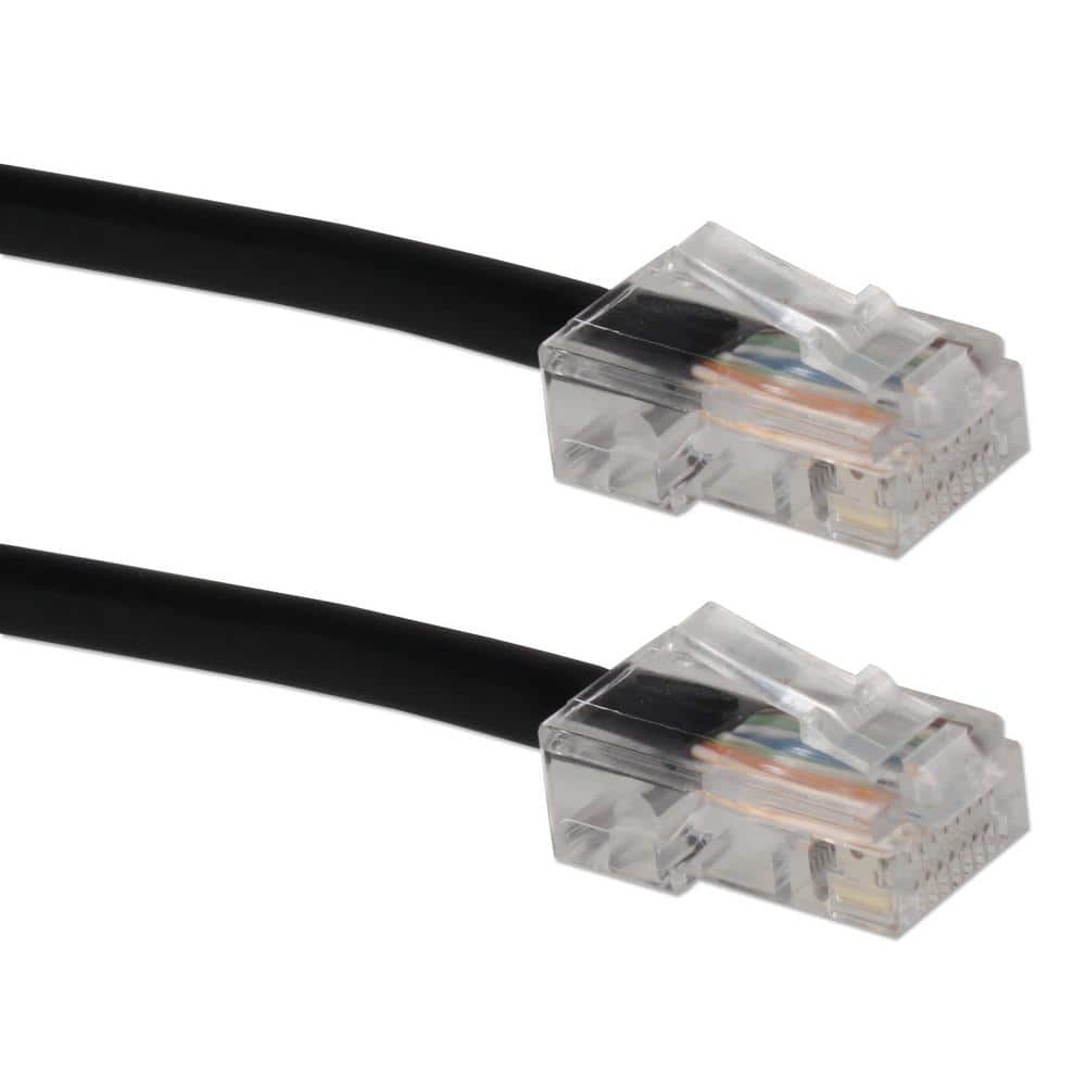 QVS 150 ft. Cat 6 Gigabit Solid Black 23AWG Patch Cord with POE Support  CC715N-150BK - The Home Depot