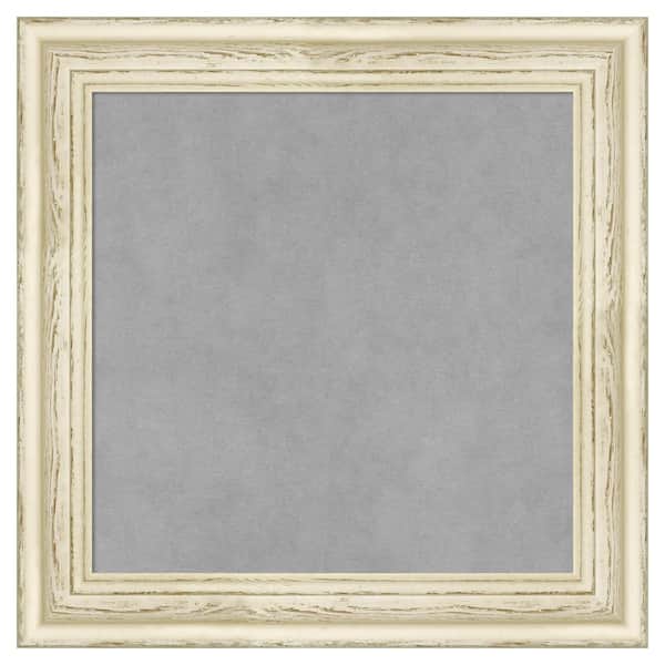 Amanti Art Country White Wash 20 in. x 20 in. Framed Magnetic Board