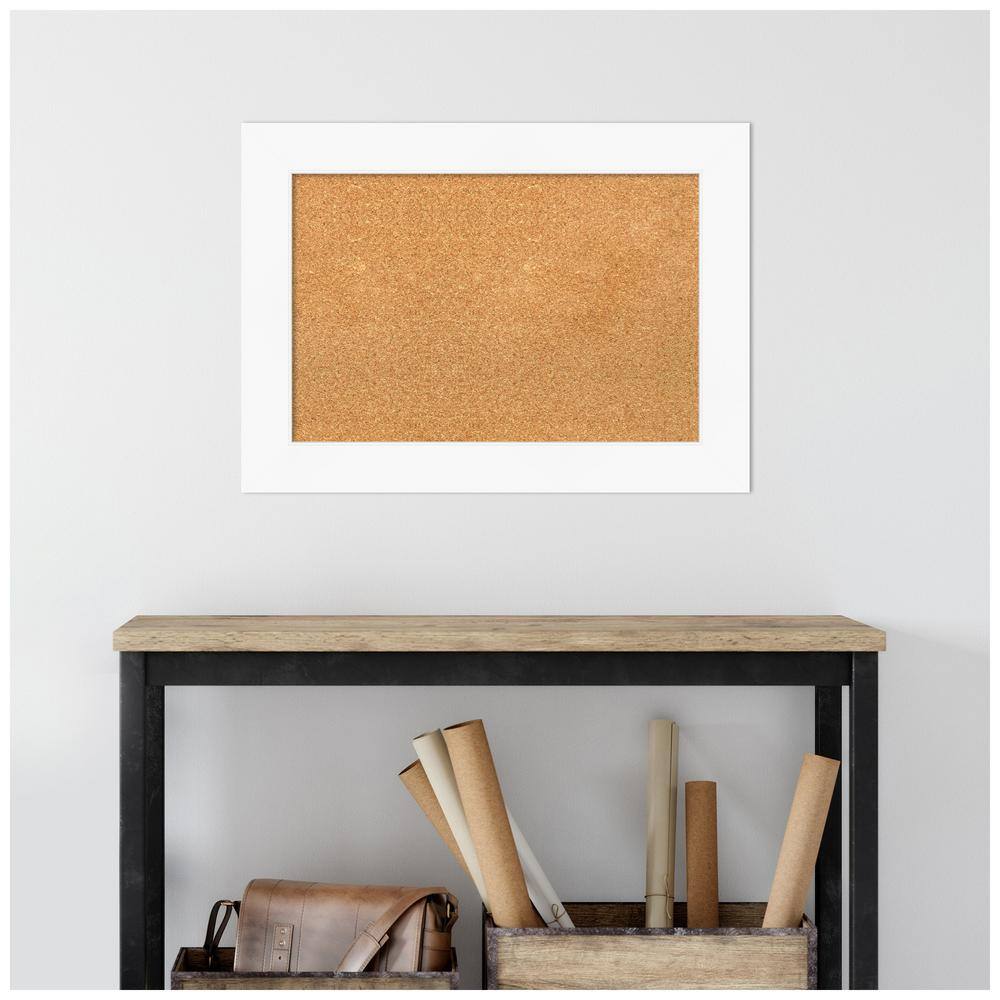 Amanti Art White Framed Natural Cork Bulletin Board