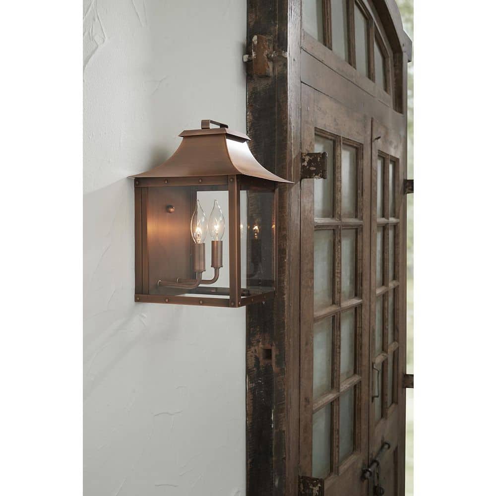 Manchester 13.5'' Copper Patina Dimmable Pocket Wall Lantern