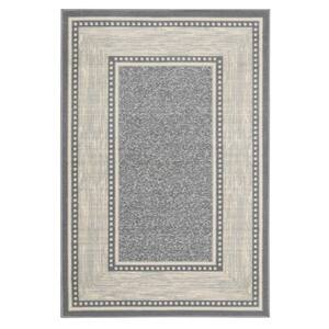 Ottohome Collection Non-Slip Rubberback Bordered Design 3x5 Indoor Area Rug, 3 ft. 3 in. x 5 ft., Light Gray
