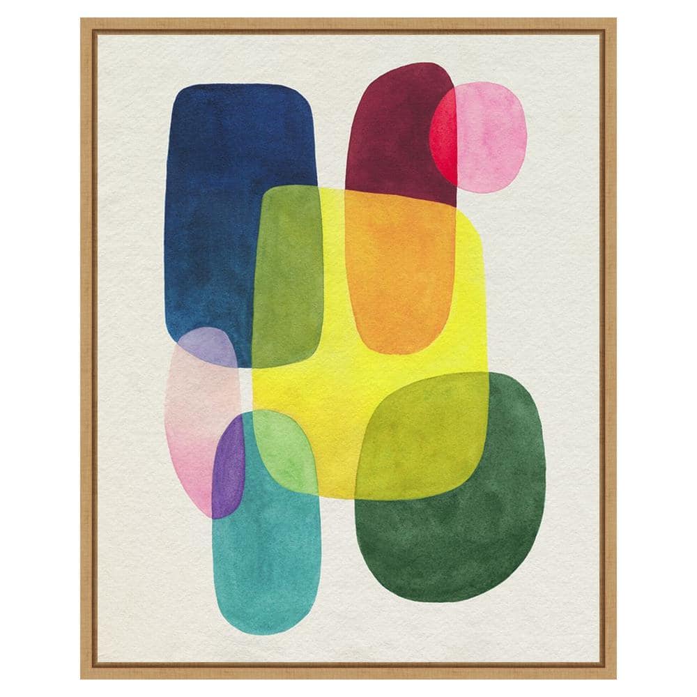 Sunlit Spectrum II Abstract Canvas Print with Maple Frame
