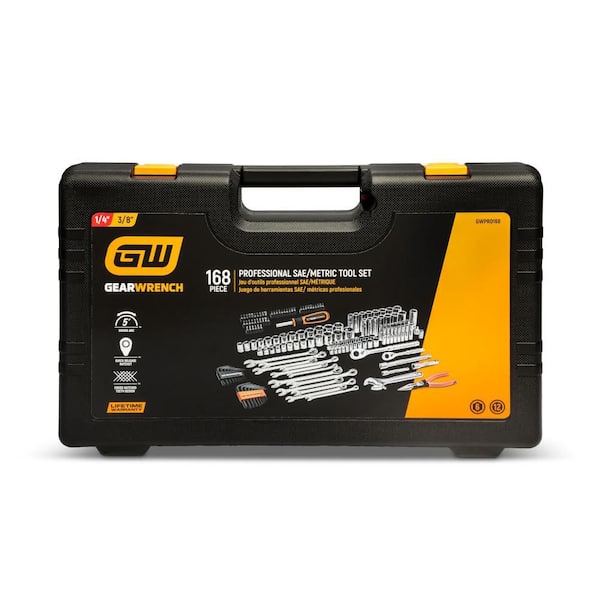1/4 in. and 3/8 in. Drive 72-Tooth 6-Point Professional Tool Set (168-Piece)