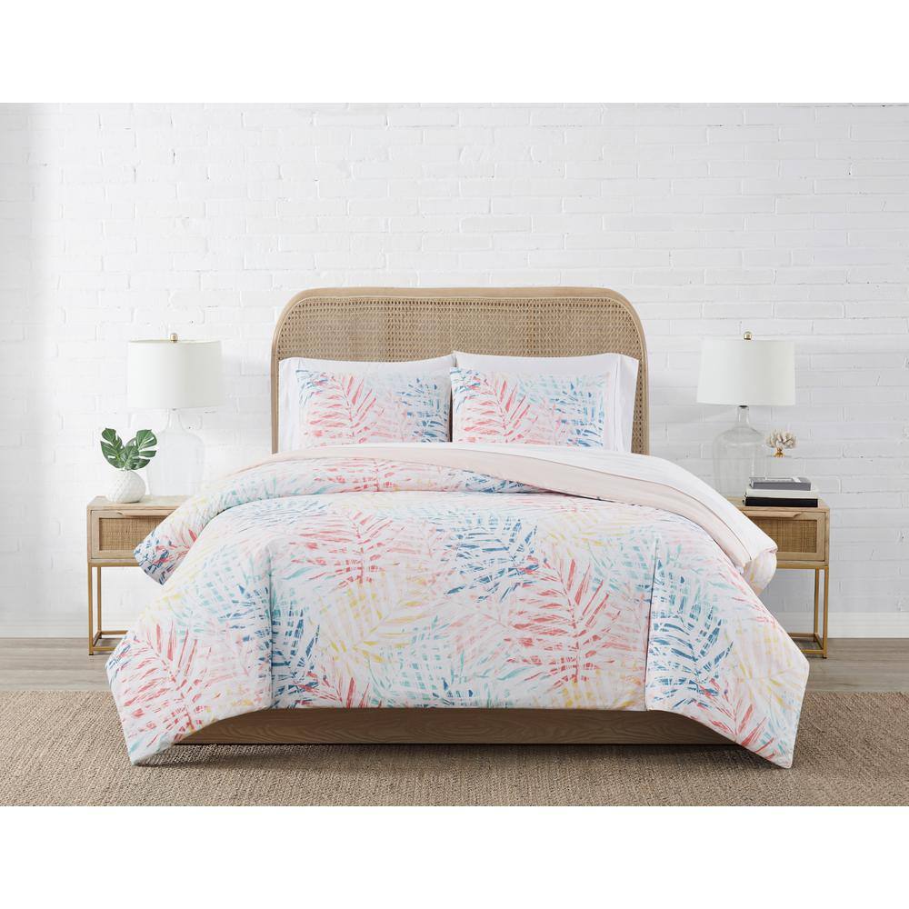 Tropical Palm Print Polyester Full/Queen Duvet Cover Set