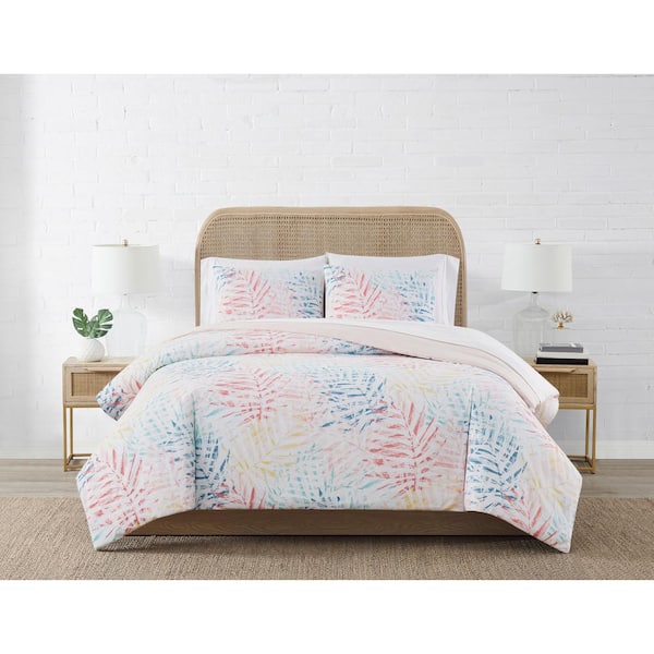 Coastal Living Bright Tropics 3-Piece Multi Polyester Microfiber Full/Queen Duvet Cover Set