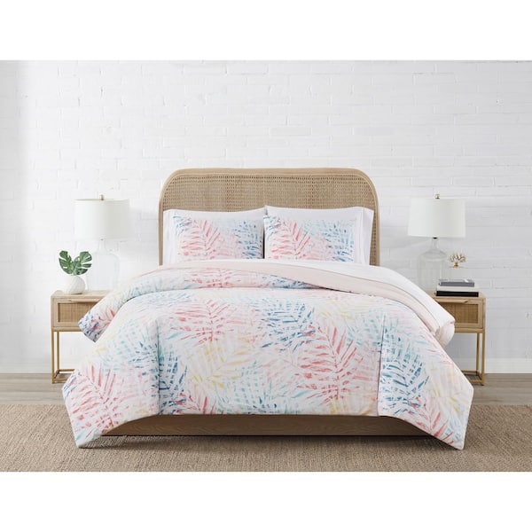 Coastal Living Bright Tropics 3-Piece Multi Polyester Microfiber King Duvet Cover Set