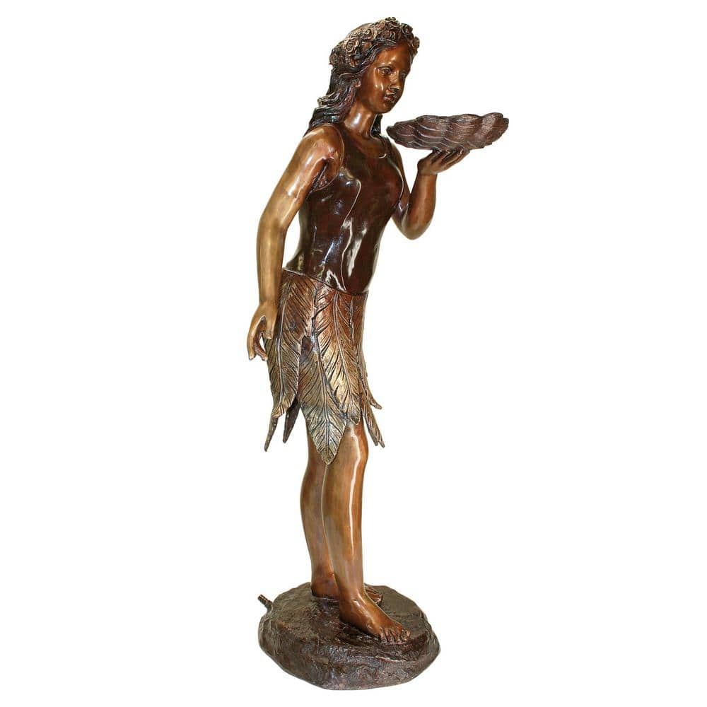 Design Toscano 46.5 In. H Cast Bronze Leaf Maiden Garden Statue KW58490 ...