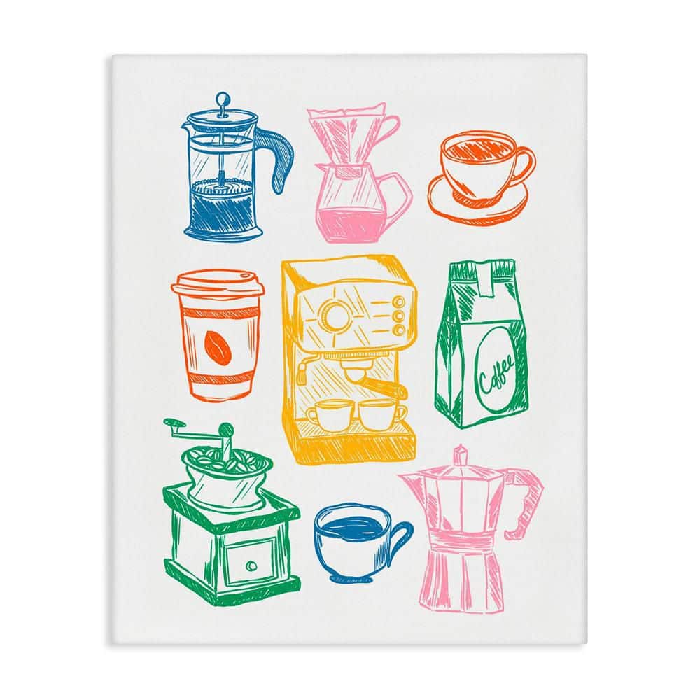 Rainbow Coffee Icon by JJ Design House LLC 1-Piece Unframed Food Graphic Art Print 48 in. x 36 in. price history on PriceWatchPro